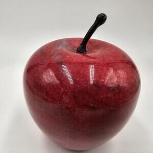 Vintage Red Apple With Stem Marble Paperweight Albert E.‎ Price Products